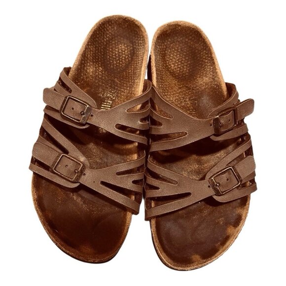 Birkenstock Granada Sandals Leather Slide Open Toe Brown Women's 37 EU, 6.5 US - Picture 1 of 8